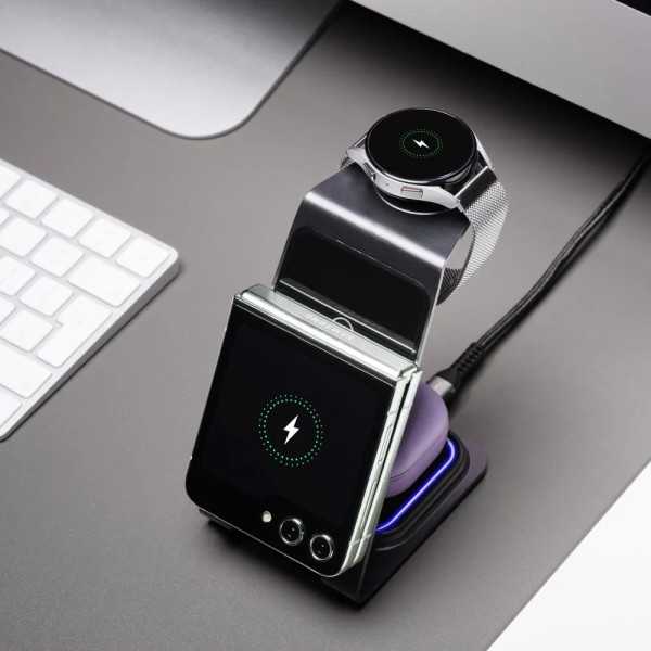 FORCELL F-ENERGY Support de charge 3 en 1 applewatch samsungwatch et qi