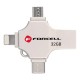 FORCELL F-DATA Clé USB 32Go multiports (USB-A, USB-C, Lightning, Micro-USB)