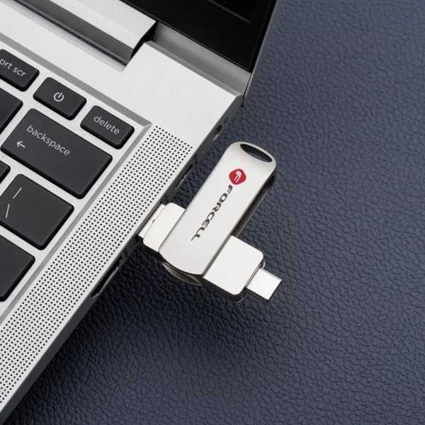 FORCELL F-DATA Clé USB double ports 32/64/128Go (USB, USB-C)