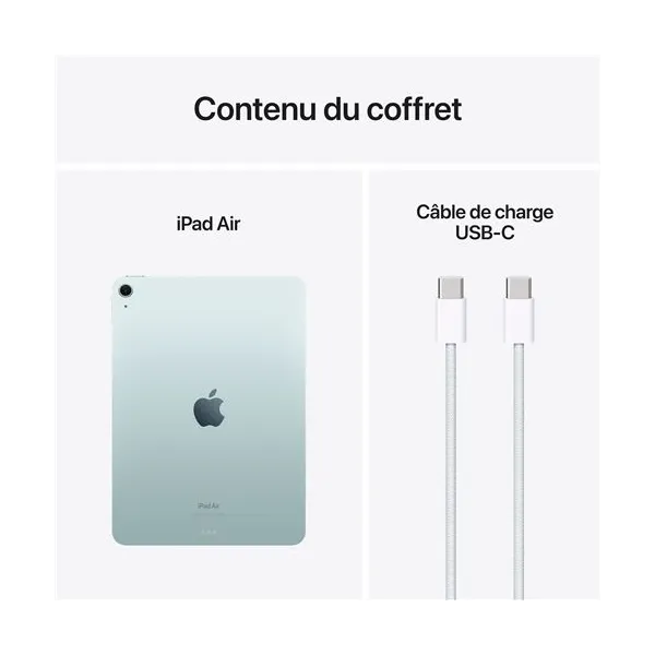 Contenu du coffret APPLE iPad Air 11 Pouces (2024) Puce M3 Bleu - Neuf