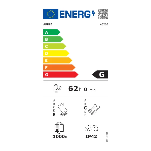 Etiquette énergétique iPad Air 11 (2024) WIFI