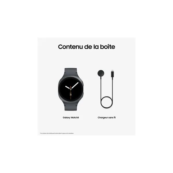 Contenu de la boîte SAMSUNG Galaxy Watch8 Graphite - Neuf