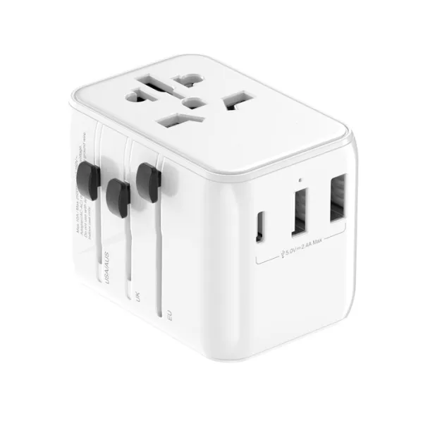 MYWAY ADAPTATEUR UNIVERSEL DE VOYAGE 12W USB-C 2 USB-A