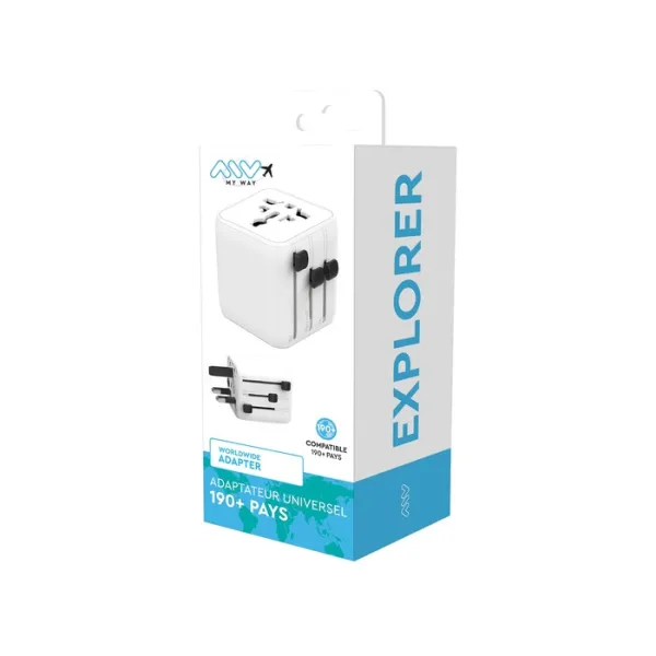 Emballage MYWAY ADAPTATEUR UNIVERSEL DE VOYAGE EU/US/UK/AUS