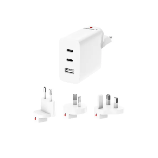 MYWAY CHARGEUR SECTEUR MONDE EU/US/UK/AUS 15W 2 USB-C USB-A