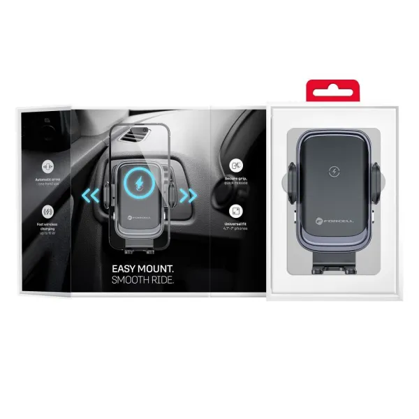 FORCELL F-GRIP Support de téléphone ajustable avec charge à induction pour grille de ventilation voiture