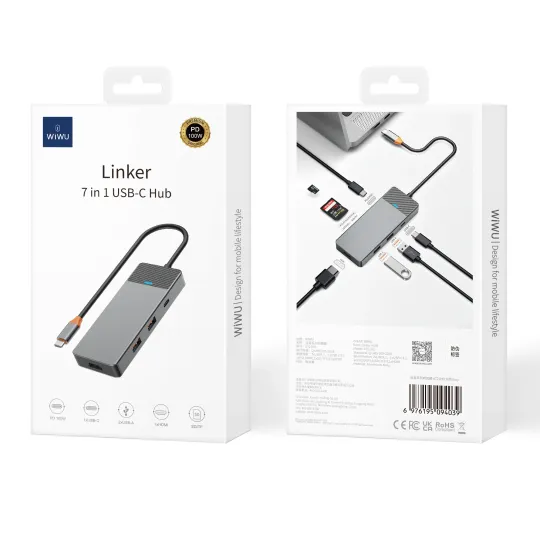 Emballage WIWU HUB USB-C 7 en 1 multifonction