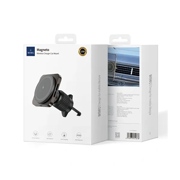 WiWU Support de Charge Voiture Magnétique compatible MagSafe