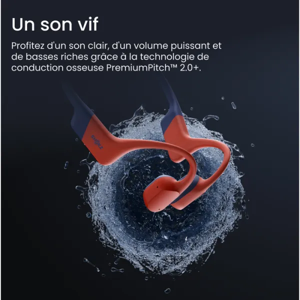 SHOKZ OpenSwim Pro - Ecouteurs bluetooth TWS à conduction osseuse corail