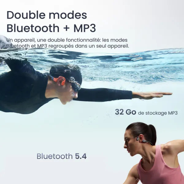 SHOKZ OpenSwim Pro - Ecouteurs bluetooth TWS à conduction osseuse