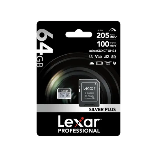 LEXAR Carte microSDXC Silver Plus 64 Go