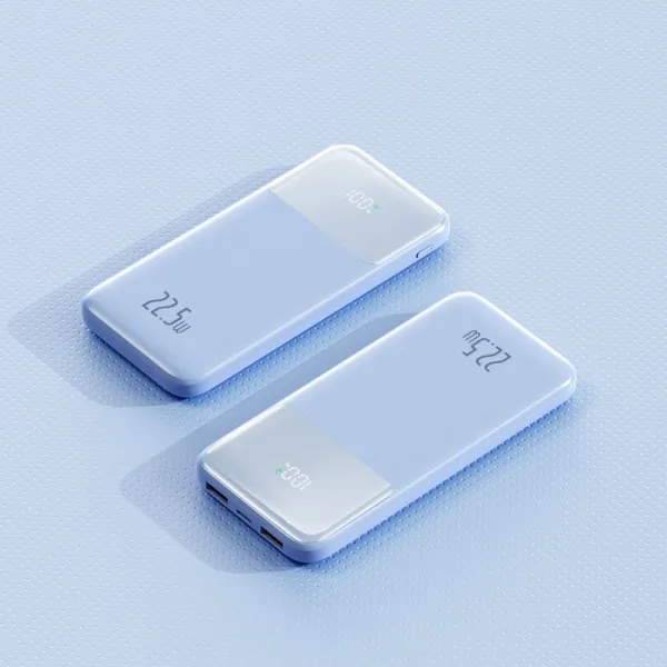 MOXIE Batterie de secours avec affichage digital capacité 10000 mAh bleu clair