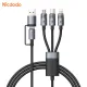 MCDODO Câble de Charge USB-C + USB vers Lightning + USB-C + Micro USB 100W 1.2m