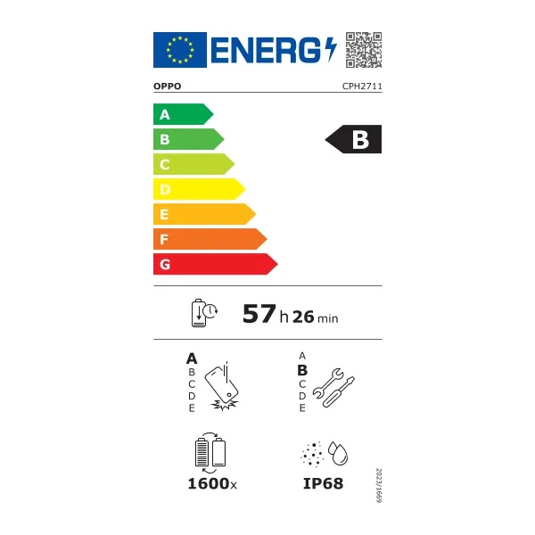 OPPO A5 Pro 4G - Neuf Etiquette énergétique