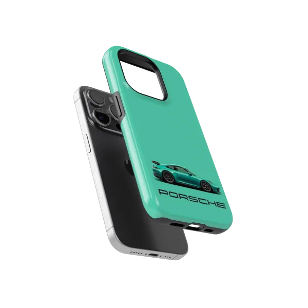 Turquoise Porsche | Coque de téléphone 3D 2en1 Ultra-résistante