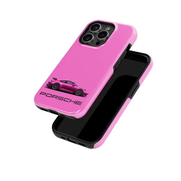 Flashy Pink Porsche | Coque de téléphone 3D 2en1 Ultra-résistante