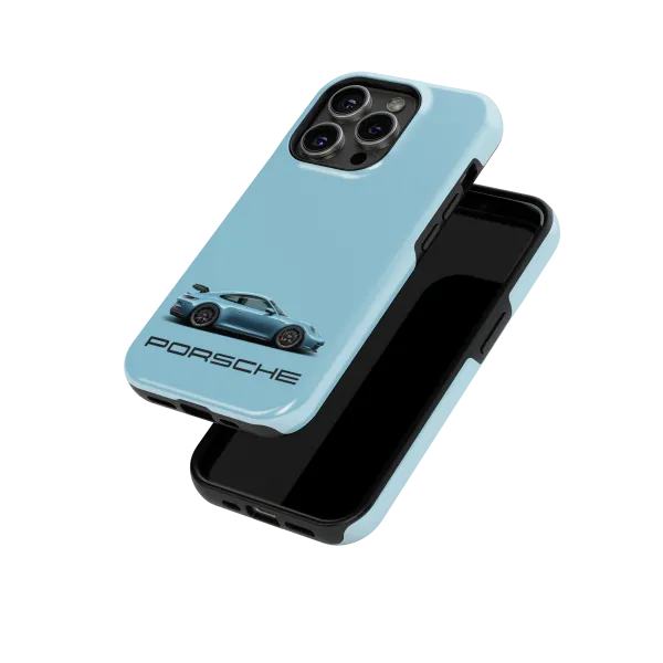 Blue Porsche | Coque de téléphone 3D 2en1 Ultra-résistante