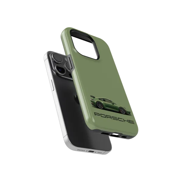 Kaki Porsche | Coque de téléphone 3D 2en1 Ultra-résistante