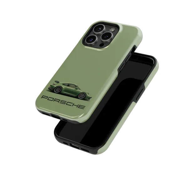 Kaki Porsche | Coque de téléphone 3D 2en1 Ultra-résistante