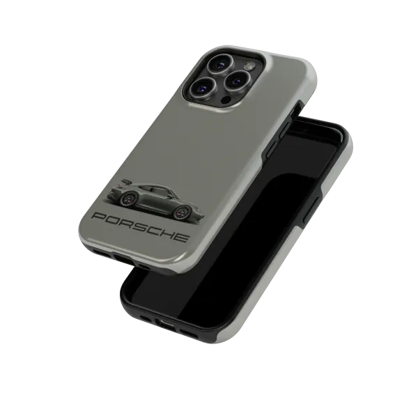 Black Porsche | Coque de téléphone 3D 2en1 Ultra-résistante
