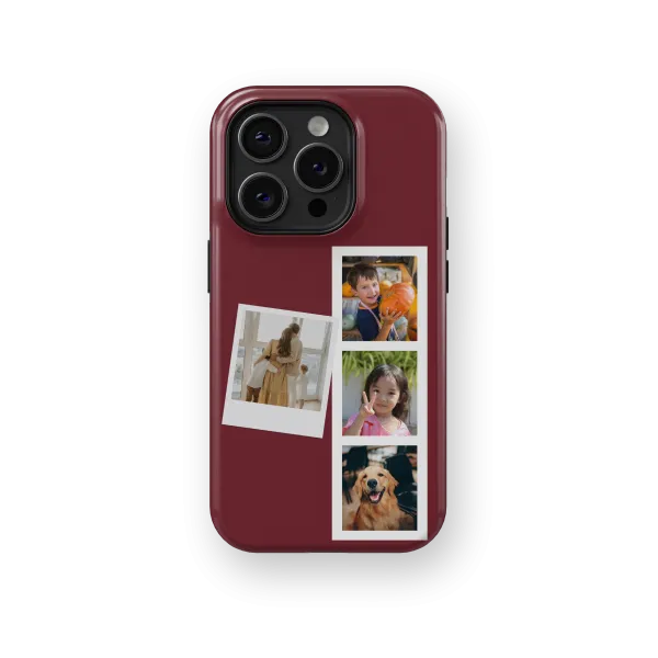 Memory Collage - Dark Red | Coque de téléphone 3D 2en1 Ultra-résistante