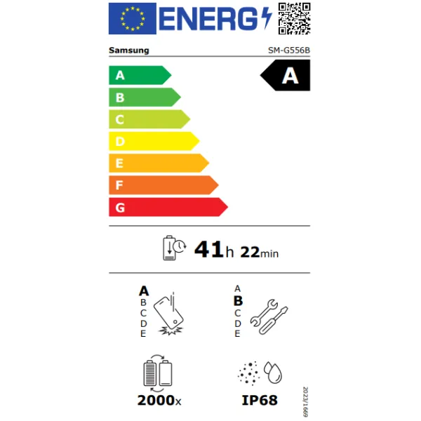 Etiquette énergétique SAMSUNG Galaxy XCover7 Entreprise Edition - Neuf