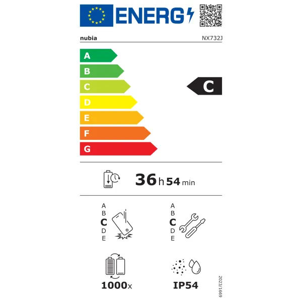 Etiquette énergétique NUBIA Flip 2 5G - Neuf