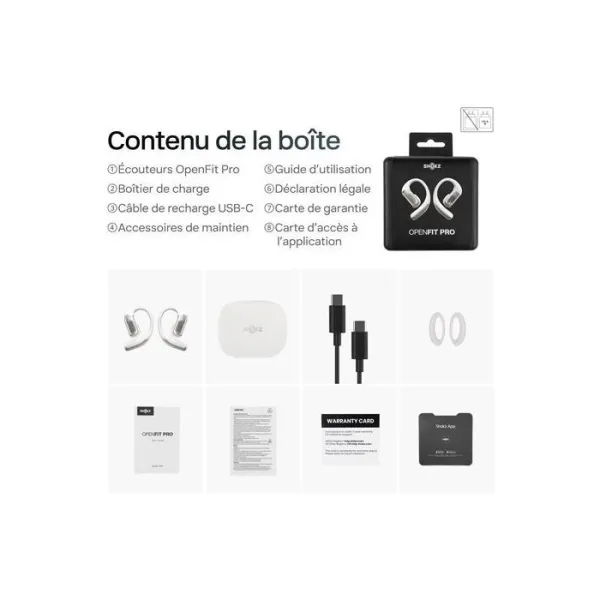 SHOKZ OpenFit Pro - Ecouteurs bluetooth TWS à oreilles libres
