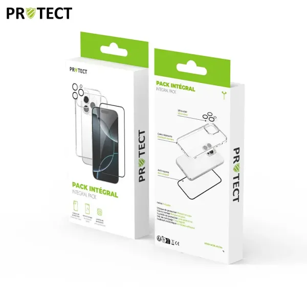 PROTECT Pack de Protection Coque + Protection Lentille + Verre Trempé iPhone (Tous les modèles)