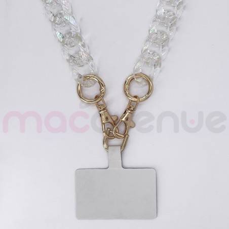Chaine grosse maille avec pad universel - serie MURANO - Transparen...