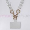 Chaine grosse maille avec pad universel - serie MURANO - Transparen...