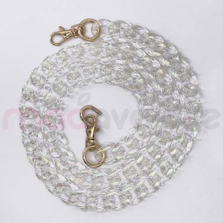 Chaine grosse maille avec pad universel - serie MURANO - Transparen...