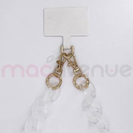 Chaine grosse maille avec pad universel - serie MURANO - Transparen...