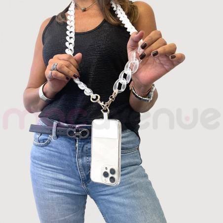 Chaine grosse maille avec pad universel - serie MURANO - Transparen...