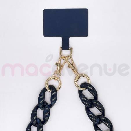 Chaine grosse maille avec pad universel - serie RIVIERA - NOIR&BLEU...