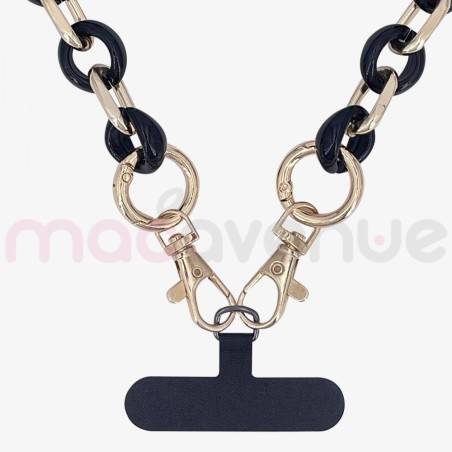 Chaine grosse maille avec pad universel - serie Turino - NOIR&BLEU ...