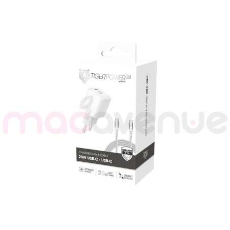 Tiger Lite - TIGER POWER LITE PACK CHARGEUR SECTEUR GAN 20W + CABLE...