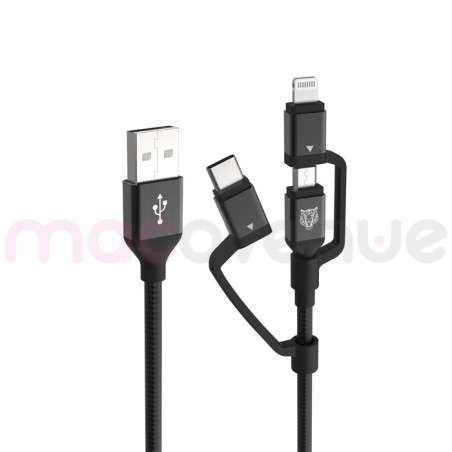 Tiger Lite - TIGER POWER LITE CABLE 3EN1 USB-A USB-C/LIGHTNING/MICR...