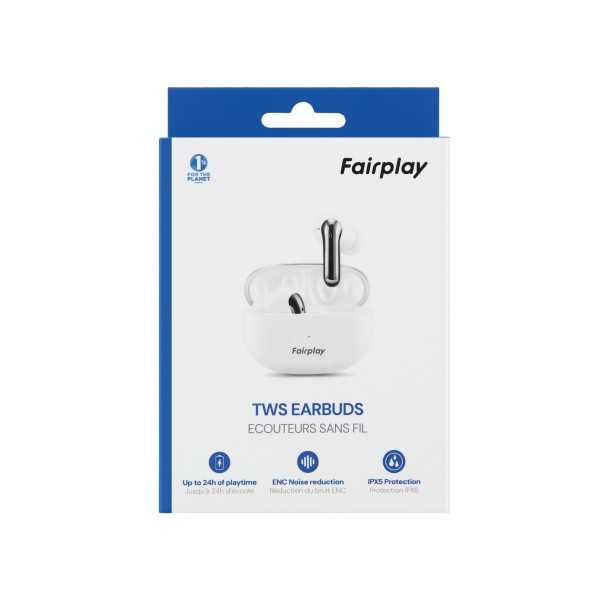 FAIRPLAY OREGON Ecouteurs TWS avec ANC (Réduction de Bruit Active) Blancs