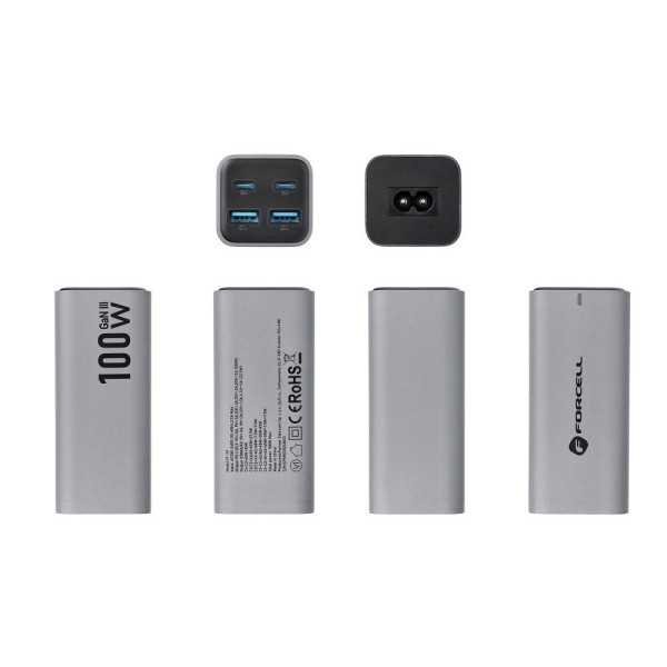 FORCELL F-ENERGY Chargeur de bureau multi-ports 2 x USB-C + 2 x USB...