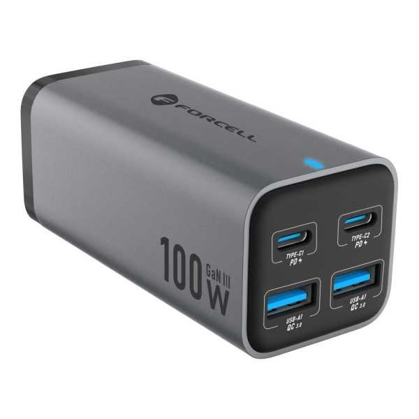 FORCELL F-ENERGY Chargeur de bureau multi-ports 2 x USB-C + 2 x USB...