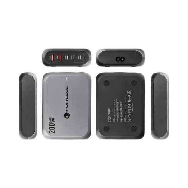 FORCELL F-ENERGY Chargeur de bureau multi-ports 3x USB-C + 2x USB-A...