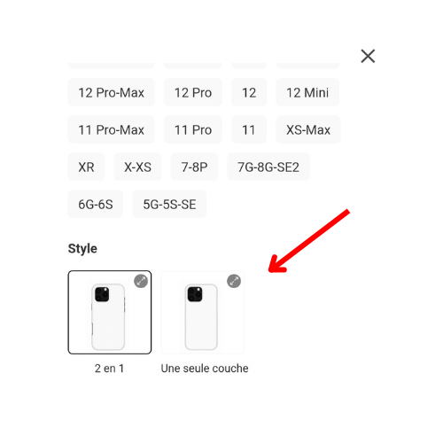 Sélection du modèle smartphone